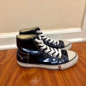 Levi's Shoes | Vintage Navy Vinyl Levis High-Tops Size 7.5 | Color: Blue | Size: 7.5 | Mymermaidsoul's Closet